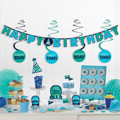 Picture of HAPPY BIRTHDAY MINI DECORATING KIT BLUE
